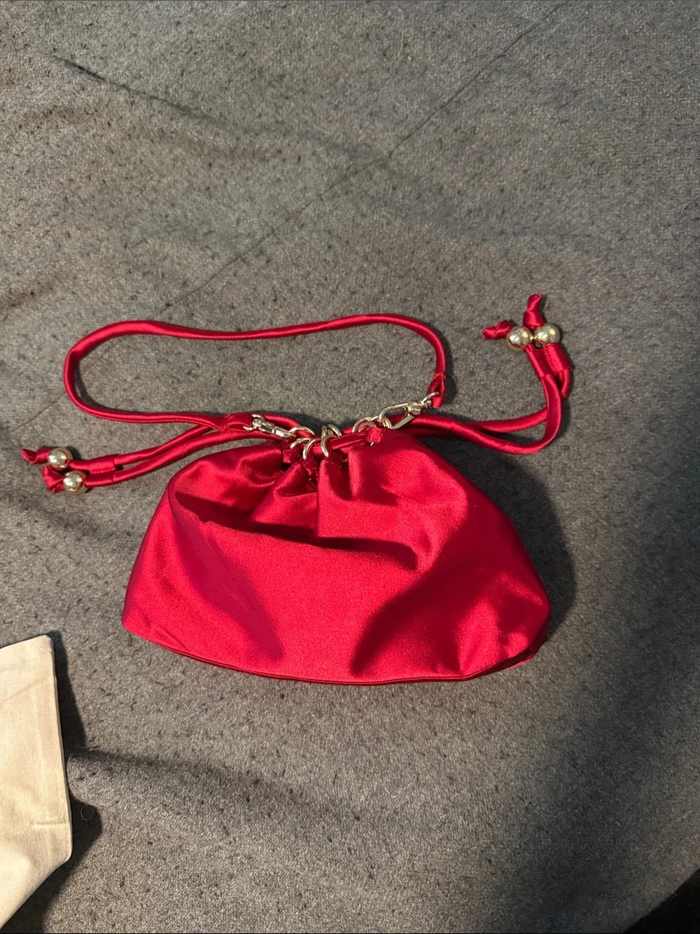 J.Crew drawstring pouch bag in satin, NWOT - Picture 3 of 8